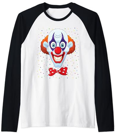 Karnevalskostüm Fasching Kostüm Lustige Clown Konfetti Raglan