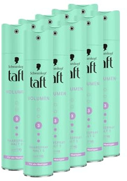 Schwarzkopf Taft Haarspray Volumen (10 x 250 ml), Haltegrad 3 Haarstyling für Alle Haartypen, Volumen-Haarspray Mit Veganer Formel*