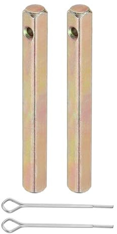 PATIKIL Axe de Bouton de Porte Carré 50x5mm, 2 Pcs Barre de Broche de Poignée de Porte en Acier au Carbone Remplacement avec Trou pour Plupart des Boutons de Porte de Type Mortaise, Doré