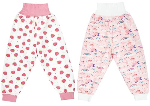 MOEMOE BABY 2 Stück Windelhosen Kinder, Windelrock Kinder, Baumwolle Töpfchentraining Hose Lernhose Trainerhosen S/2-3 Jahre