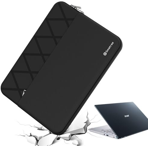 Smatree 14 Zoll Anti-Schock Laptop Hülle Schutzhülle maßgeschneidert für Acer Swift X 14, TravelMate Spin P4 TMP414RN 2 in 1, TravelMate P6 TMP614/P4 TMP414/TravelMate P4 Spin 14 Acer, Schwarz (E415)