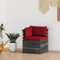 prissent Terrassensitz Ecksofa mit Weinrot Kissen für Veranda, Garten oder Wohnzimmer, Outdoor-Möbel zum Mittagessen im Freien, elegantes und zeitgenössisches Design, 65 x 65 x 71,5 cm