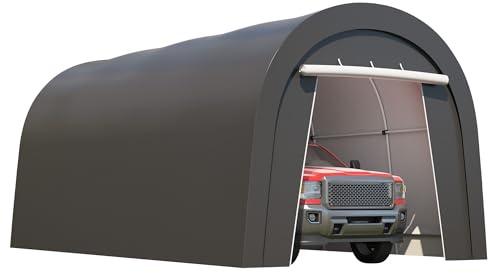 Wisteria Lane Garage a cupola, garage portatile con 2 porte arrotolabili, tenda per feste per auto, per tutte le stagioni, per moto, barca, camion o attrezzi da giardino, 3 x 50 m