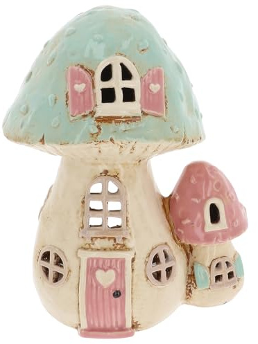 Shudehill Giftware Village Pottery Ceramic Fantasy Houses - Pumpkin, Squash, Toadstool & More! (Toadstool Double House)