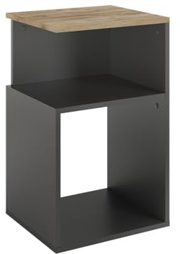 Vicco Nachttisch Elios, Anthrazit/Goldkraft Eiche, 40 x 65.3 cm