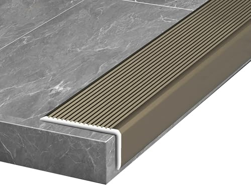 Treppenkantenprofil aus Aluminium, wasserdicht, Kantenschutz für Treppen, 900 mm x 45 mm x 23 mm, ideal für Parkett und Laminat