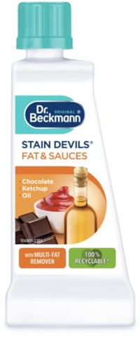 Home Fittings ® Stain Devils Fat & Sauce Stain Remover 50ml Specialist Fabric Spot Treatment for Ballpoint Felt Tip Highlighter Beer Spirits Nicotine on Washable Clothes Textiles Powerful Targeted Ink