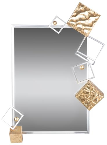 GILDE Spiegel Cubes - rechteckig - Metall - goldfarben/silberfarben - Höhe 85cm x Breite 64cm - metallische Optik