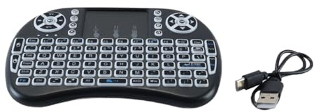 Gurtt Mini teclado inalámbrico con panel táctil y ratón, teclado multimedia 2.4G para Smart TV, Android TV Box y PC.