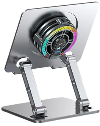 Oxxggkao Support de refroidissement pour tablette en aluminium avec fixation - Réduction efficace de la chaleur pour un travail prolongé - Station d'accueil pour tablette en aluminium