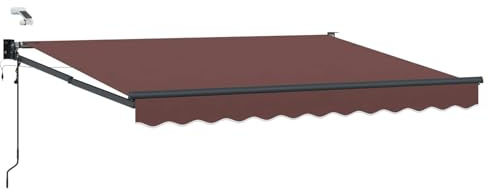 VidaXL Elektrische Markise, einziehbar, 3 x 2,5 m, automatische Markise, moderne elektrische Markise, versenkbare Sonnenschutzlösung, Terrassenabdeckung aus Aluminium, Gartenhaus, Blitz