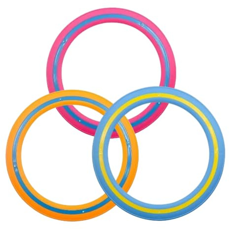 Mikqky 3 Pezzi Anelli da Frisbee, Sports Anelli per Frisbee, A-nello da F-risbee in Colorato Ideali per Attività all'Aperto in Spiaggia e in Piscina (Arancione, Rosa, Blu Scuro)