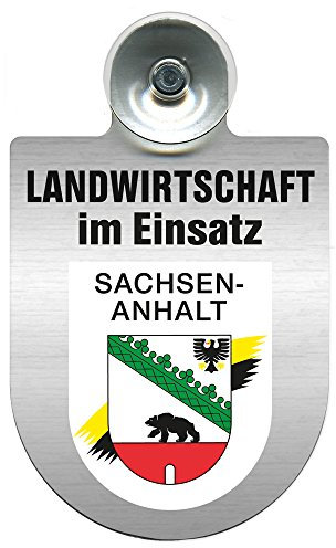 Einsatzschild für Windschutzscheibe incl. Saugnapf - Landwirtschaft im Einsatz - Wappen nach Wahl - 309460 Farbe Region Sachsen-Anhalt