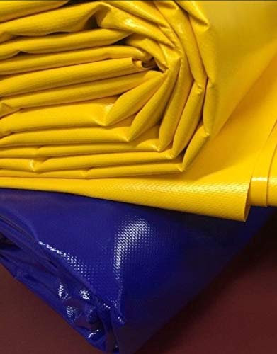 Lona de PVC de 3,2 m de Ancho, 600 g/m², para Entrenamiento de Caballos, repuestos, Vigas de Espuma, carriles, Azul y Amarillo (Azul)