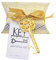 50 pcs Faveur De Mariage Cadeau Souvenir Ensemble Oreiller Boîte De Bonbons Vintage Squelette Clé Ouvre Bouteille Merci Étiquette Français Ruban (or)