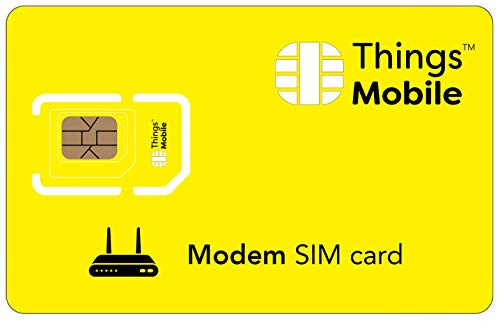 SIM-Karte für Modem - Things Mobile - Weltweite Abdeckung, Netz-Multi-Betreiber GSM/2G/3G/4G LTE, ohne Festkosten, ohne Fälligkeit mit wettbewerbsfähigen Tarifen. 10 € Guthaben inklusive