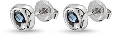 Uno de 50 | Pendientes Bañado en Plata de Ley | Cristal Facetado Azul | Joya Artesanal | Hecho a mano en España