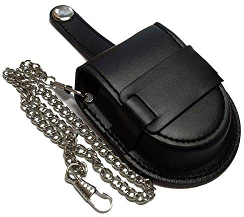Roy Coopers Etui für Taschenuhren KROSS schwarz - Gürteltasche mit Kette