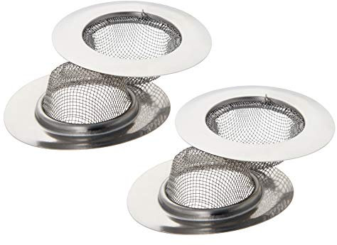 MroMax - Filtri a rete per lavello, 70 mm di diametro, in rete fine, in metallo 401, in acciaio INOX, filtro per lavello, colore: argento