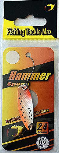 Fishing Tackle Max FTM Spoon Hammer 3,3cm 2,4g - Forellenblinker, Farbe:Salmon orange White UV/White