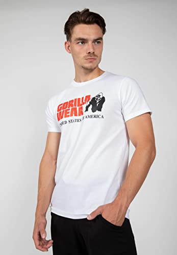Gorilla Wear Classic T-Shirt - schwarz - klassisches Oberteil mit Logo zum Sport Alltag Training Workout Laufen Joggen bequem Normale Passform leicht aus Baumwolle bewegungsfreiheit groß