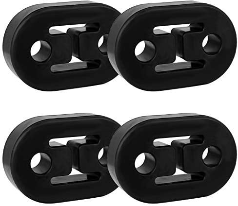 Fumanduo 4Pcs Exhaust Hanger Rubber, Universal Rubber Exhaust Mount Bracket Car Heavy Duty Exhaust Insulator Shock Absorbent Mount Bracket Bushing Muffler Insulator, 2 Holes, 12mm