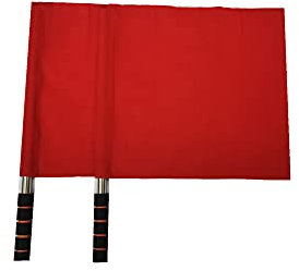 Stormflag 2 pcsSports Referee Flags with Pole Foam Handle Football Hand Flags Rugby Linesman Flags Referees Assistant Equipments Small Signal Flag Stainless Steel for Sports Competition(Red)
