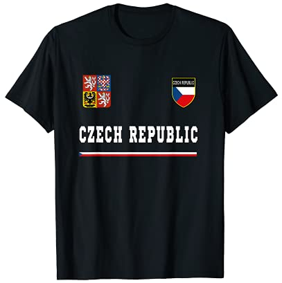 Tschechische Republik T-Shirt Sport/Fußball Trikot Tee Flagge Prag T-Shirt