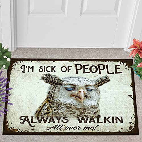 N/Ａ Fußmatte innen fussmatte außenLustige Eule, ich Bin krank von Menschen Fußmatte Home Decor deko Wohnzimmer