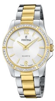 Festina Damen Analog Quarz Uhr mit Edelstahl Armband F20594/1