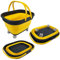 SAMMART 17L Faltbarer Korb mit Griff – Tragbarer Outdoor-Picknickkorb/Krater und 360° drehbare Räder – Faltbare Einkaufstasche – Platzsparender Aufbewahrungsbehälter (Schiefergrau/Mandraingelb, 1)