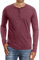 Sailwind Mens Henley Long Sleeve T-Shirt Cotton Casual Shirt(VG Red,XL)
