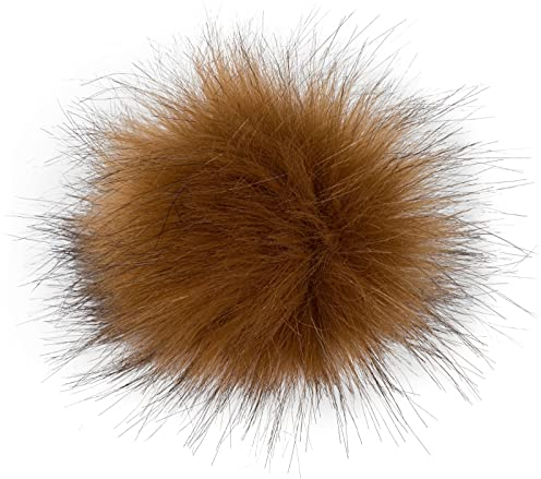styleBREAKER Kunstfell Bommel für Mützen und Beanies, Fake Fur, Winter Fellbommel 04024161, Farbe:Braun-Schwarz