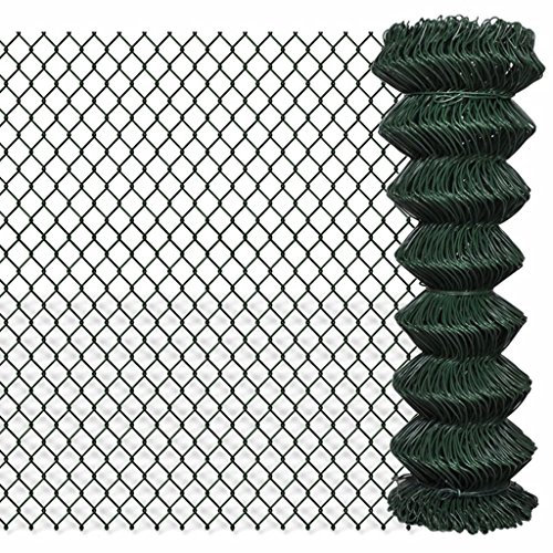 Tidyard 15m Maschendrahtzaun Hoehe 125 cm | Gitterzaun Drahtzaun Metall Gartenzaun | Drahtst?rke: 2,8 mm Maschgr??e: 60 x 60 mm Grün