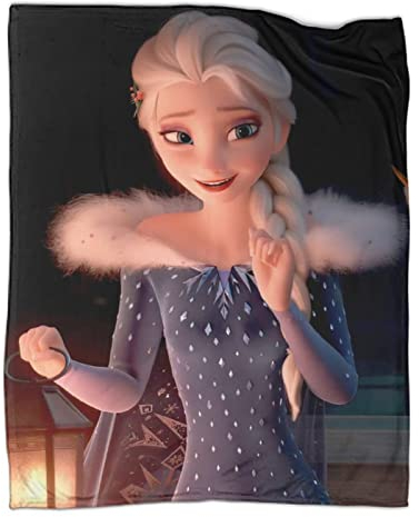 UNDERZY ELSA & Anna Decke Gefrorene ELSA Decke Kuscheldecke Flanell Kinder 3D-Digitaldruck Fleecedecke, Wohndecke Weiche Sofadecke Für Kinder Jugendliche 60x80inch(150x200cm)