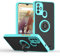 HAOYE Cover per ZTE Blade A52 con Girevole Anello, Traslucido Custodia con Supporto Magnetico Auto, Silicone TPU e PC Doppio Strato Protettiva Bumper. Cielo blu