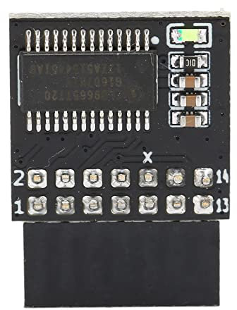 Septpenta TPM 2.0 Modul für AMD B550 B450 B460, Leichtes LPC 14 Poliges Remote Kartenverschlüsselungs Sicherheitsmodul, Kleine Größe für Win7 64 Bit für Win10 64 Bit für Win 8.1 32/64 Bit