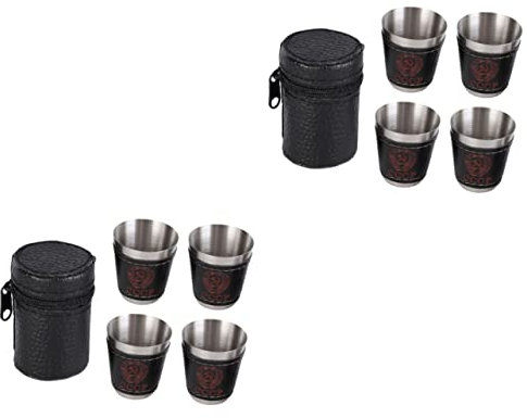 YARNOW 2 Sets Weinglas Weinbecher Espresso- Camping-Tassen Espresso-Shot Lagerfeuer-Tassen Mini-Bierkrüge Camping-Trinkbecher Camping-Zubehör Geschenk Edelstahl