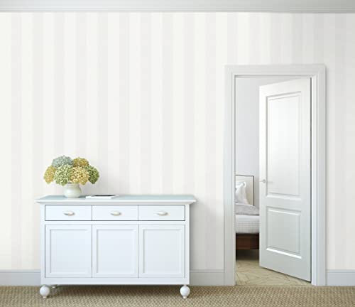 GAULAN 679259 - Vliestapete, Strapazierfähig, Abwaschbar. Gestreifte Tapete mit metallischen weißen Streifen und Textur in Relief für Wohnzimmer Küche Bad - Rolle 10 m x 0,53 m
