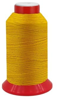 fuwi HT Ledergarn Stärke 20 - Sattlergarn & Jeansgarn extra stark - Hochfest, UV-beständig, 9.300 cN Reißkraft - Zwirn 0,5 mm für Leder & Outdoor, 500 Meter (0006 Gelb)