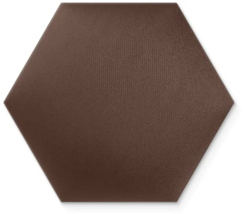 Wandkissen 3D-Wandpaneele zur Selbstmontage, aus Veloursstoff mit weicher Füllung Kopfteil als Dekoration für Schlafzimmer Büros Kinderzimmer Flure - Hexagon 40x35 cm Braun