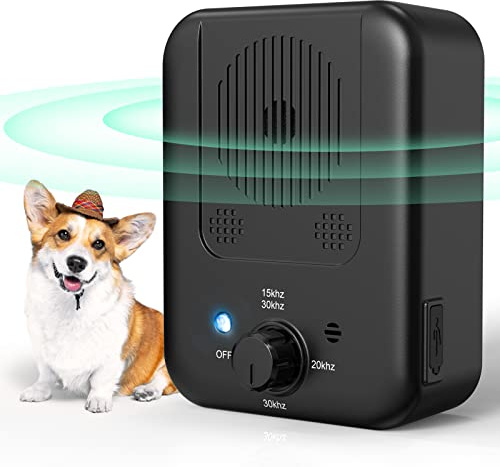 Antibell für Hunde, 3 Frequenzstufen Sonic Anti Bell, 33Ft Reichweite Antibell Ultraschall Gerät für Hunde, Wiederaufladbare Hundebell-Kontrolle im Innen Außenbereich, Anti-Bell-Mittel Hunde