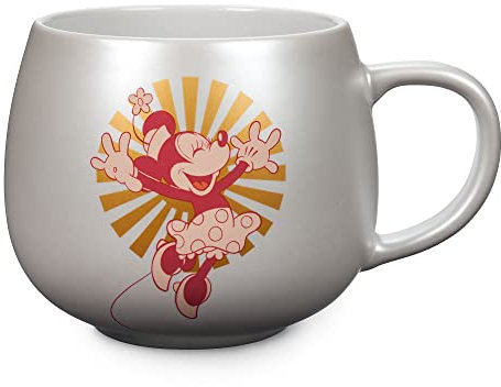 Disney Store Official Mickey and Minnie Silver Toned Mug, 595ml, Stoneware Drinking Cup with Character Artwork, Dishwasher and Microwave Safe