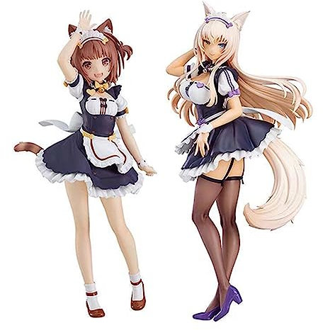 Jilijia Anime Nekopara Action Figure Anime Coconut and Azuki Sculpture Decoration Model Figure Figure Cute Beautiful Girl Series