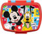 CARTOON Fiambrera de plástico reutilizable Mickey Mouse Disney, fiambrera y fiambrera para la escuela o el ocio