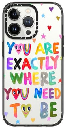 CASETiFY Compact iPhone 13 Pro Case [2X Military Grade Drop Tested / 4ft Drop Protection] - You are exactly - Clear Black