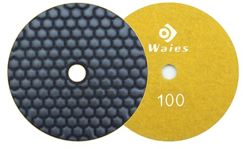 Waies 125mm Körnung 100 Diamant-Schleifpad für Trockenschliff Klettaufnahme, für Granit Stein Beton Marmor Bodenschleifer oder Polierer