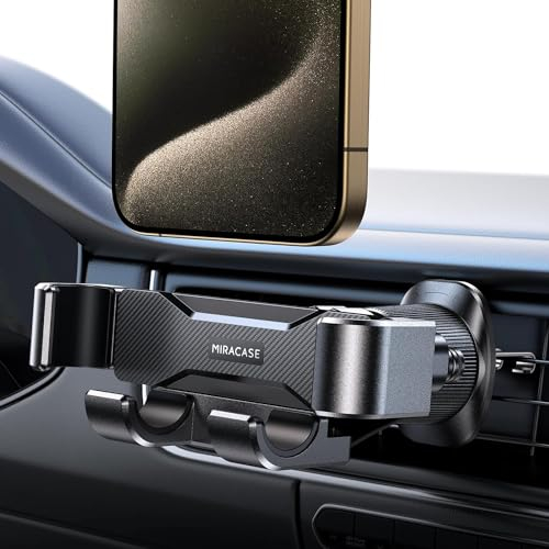 Miracase Handyhalterung Auto Lüftung[2024 Hochstabile Doppel-Stahlhaken] Schwerkraft kfz handyhalterung für iPhone Galaxy Alle Smartphones