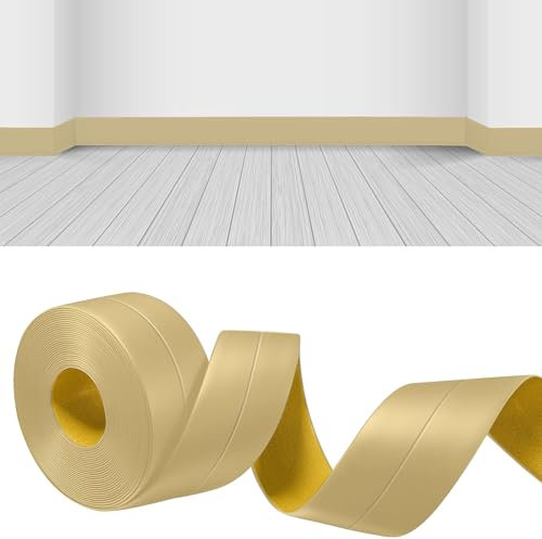 YushengTai Rodapie PVC,Marrón Claro 6 M PVC Rodapies Autoadhesivo 18 x 18 mm, Rodapie Apto Para Cocina y Baño