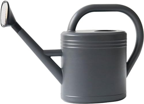 Gießkanne mit Gießbrause Blumengießkanne Gießkannen Klein Zimmerpflanzen Giesskanne Kunststoff Pflanzengießkanne Gartengießkanne Watering Can für Bewässerung Blumen, Pflanzen & Bäumen (Grau, 5L)